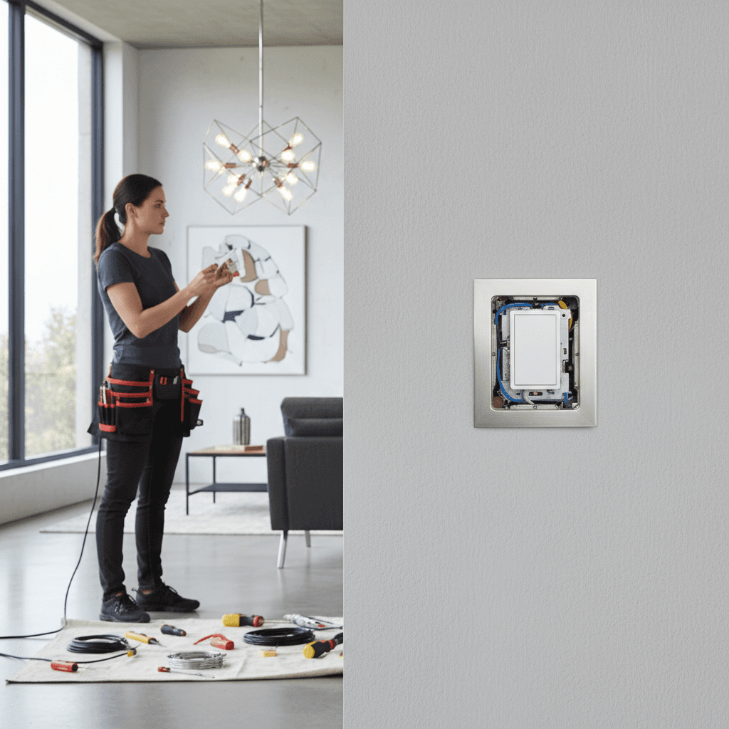 electrician installing light switch